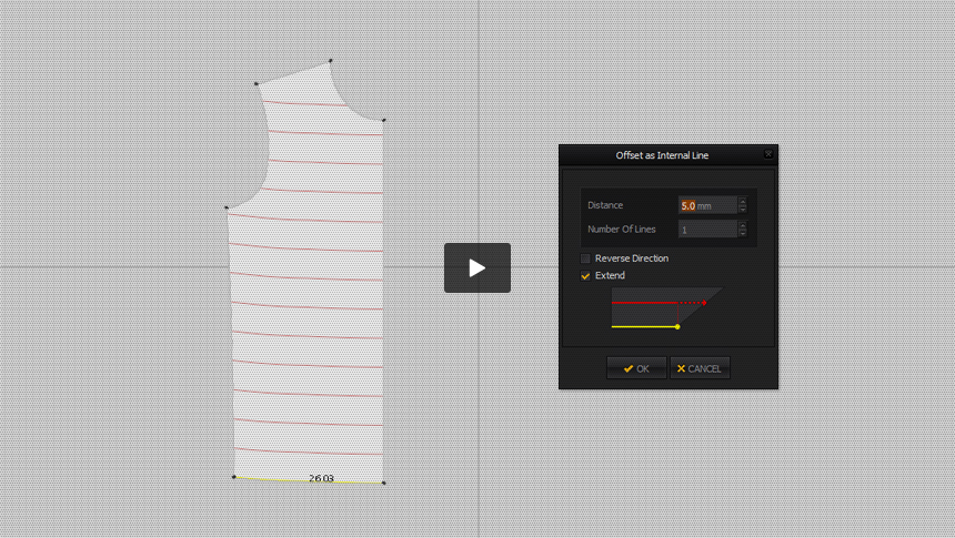Offset Multiple Internal lines